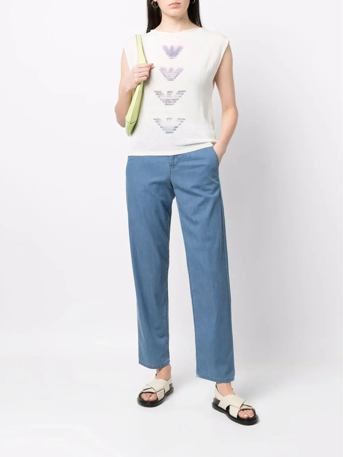Emporio Armani ロゴプリント ノースリーブシャツ - 画像2