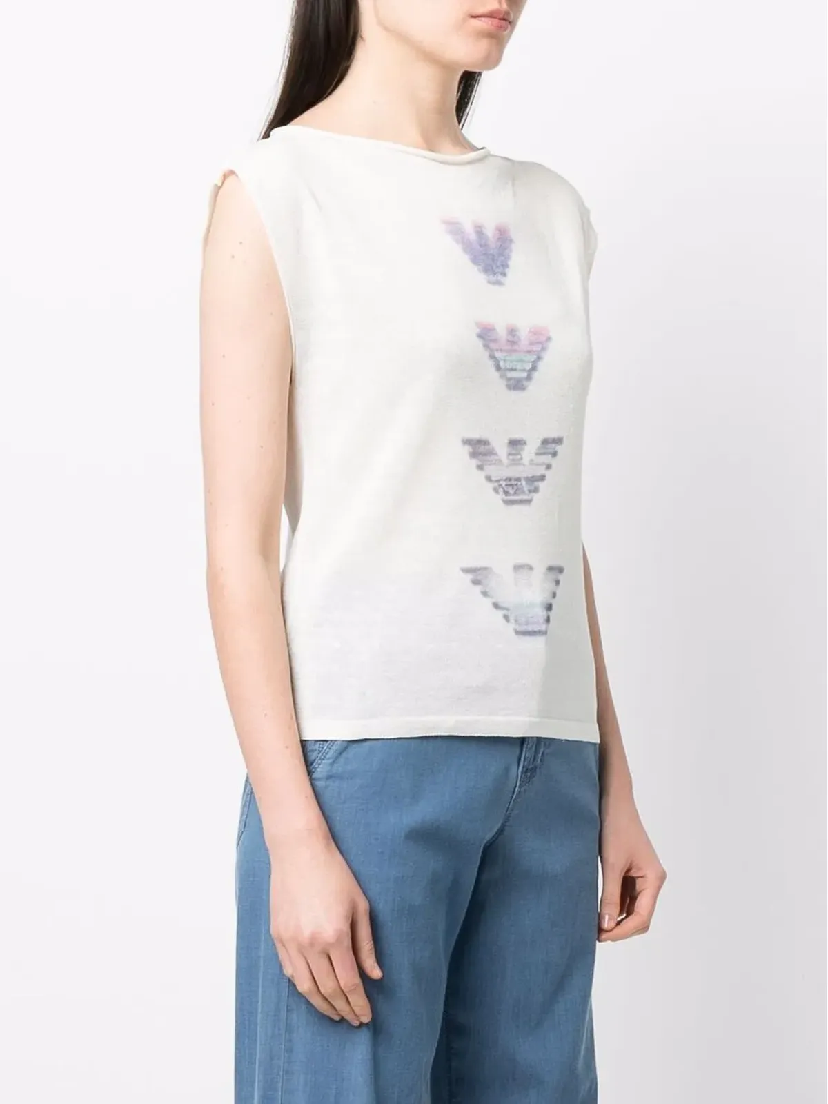 Emporio Armani ロゴプリント ノースリーブシャツ - 画像3