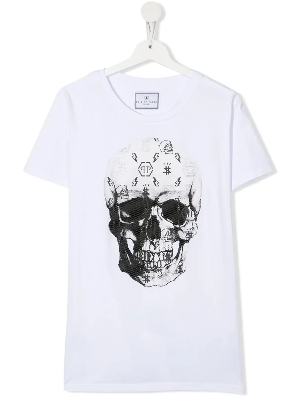 Philipp Plein Junior スカルプリント入り Tシャツ - 画像1