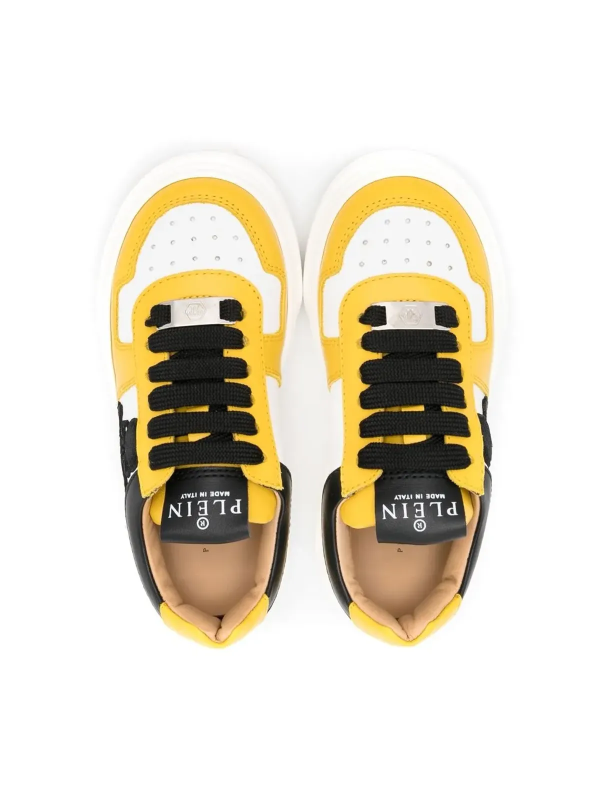 Philipp Plein Junior スカル刺繍入りレースアップスニーカー - ホワイト - 画像3