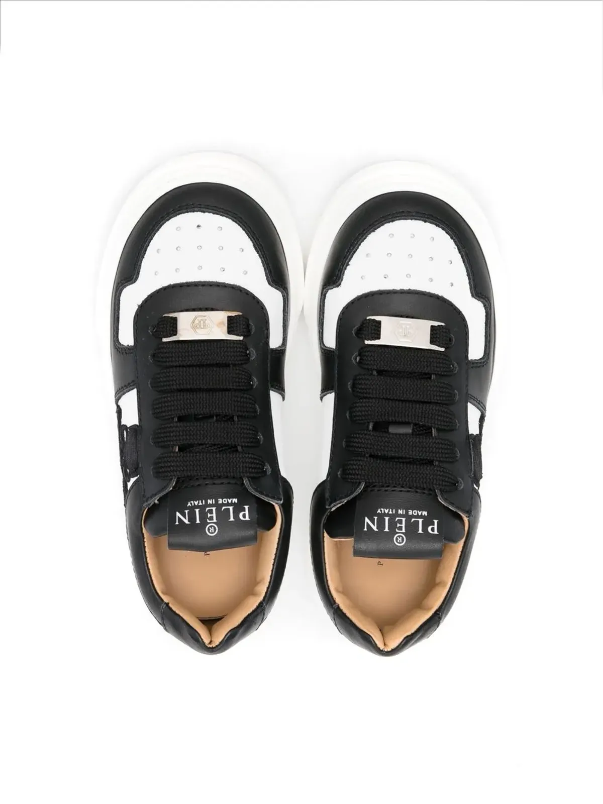 Philipp Plein Junior スカル刺繍入りローカットスニーカー - 画像3