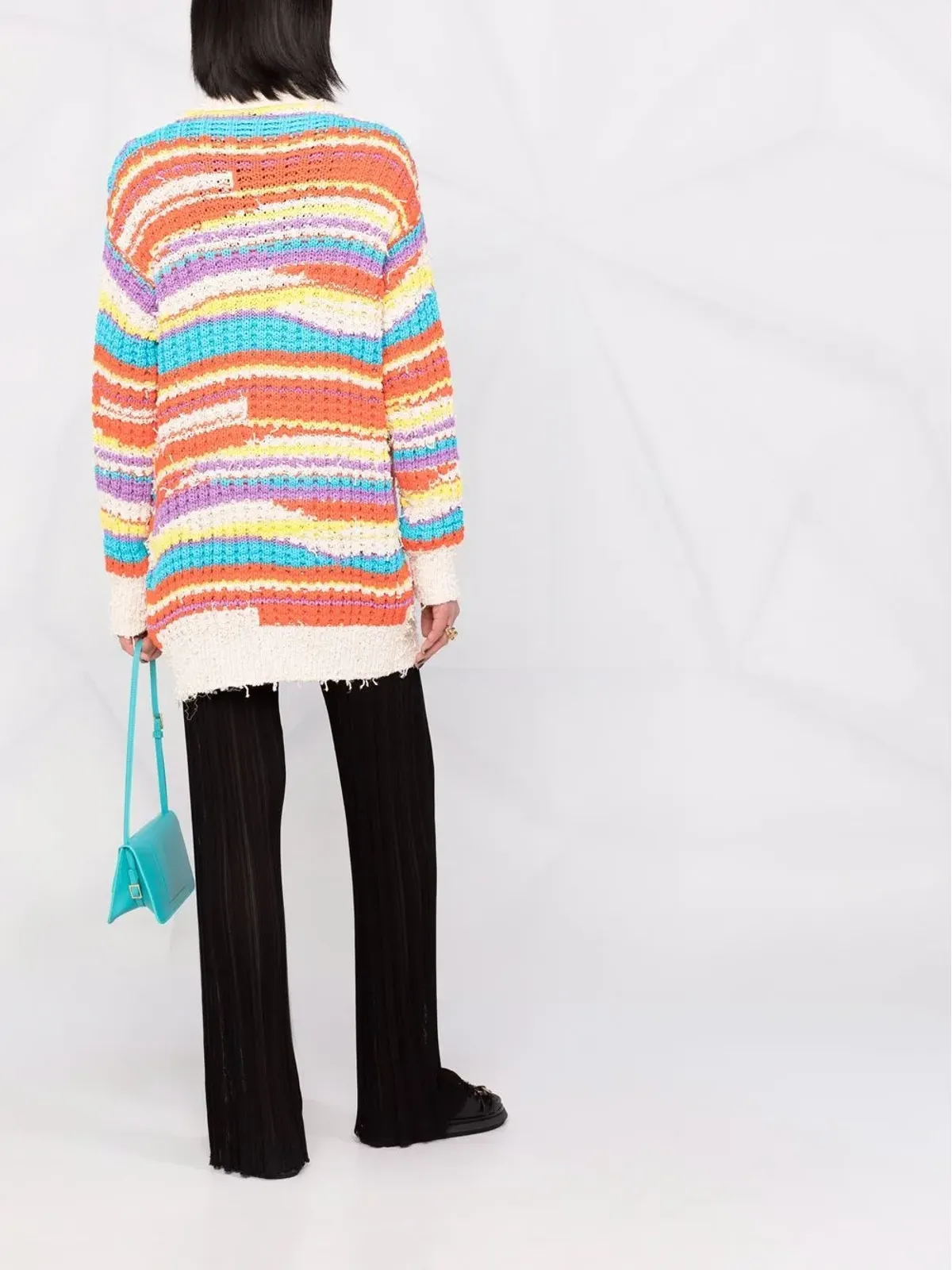MSGM ストライプ柄のボリュームニットカーディガン - 画像4