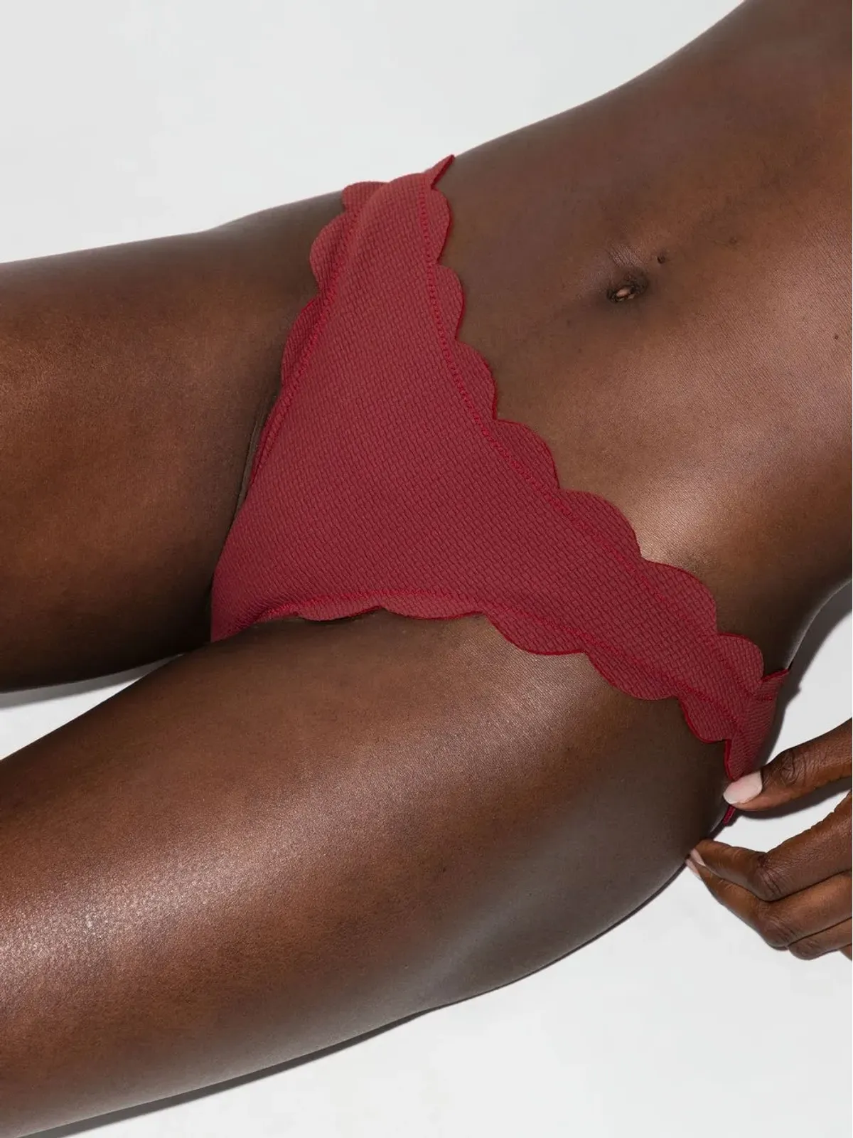 Marysia スカラップエッジ ビキニボトム - レッド - 画像4