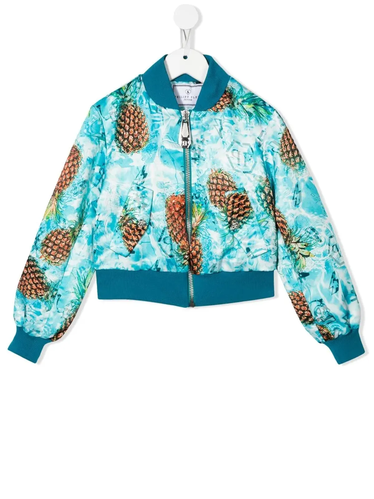 Philipp Plein Junior パイナップルプリント ボンバージャケット - Blue - 画像1