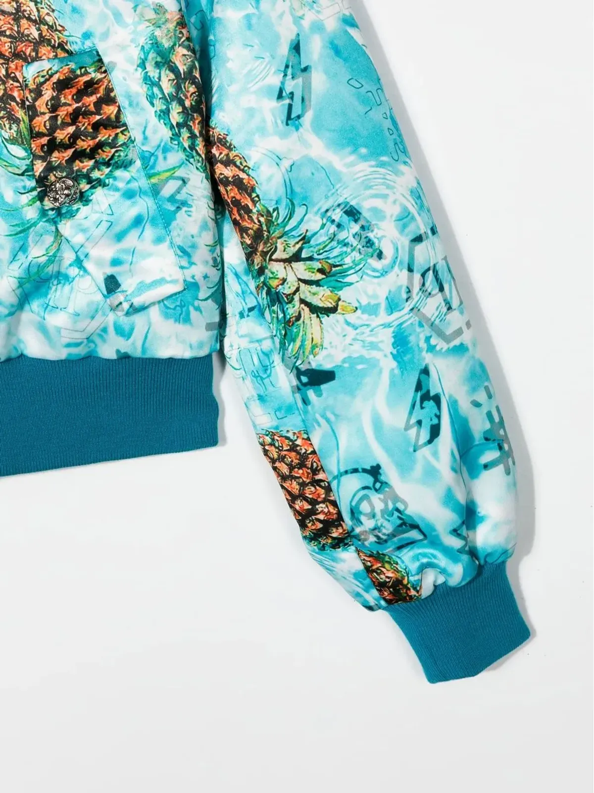 Philipp Plein Junior パイナップルプリント ボンバージャケット - Blue - 画像3