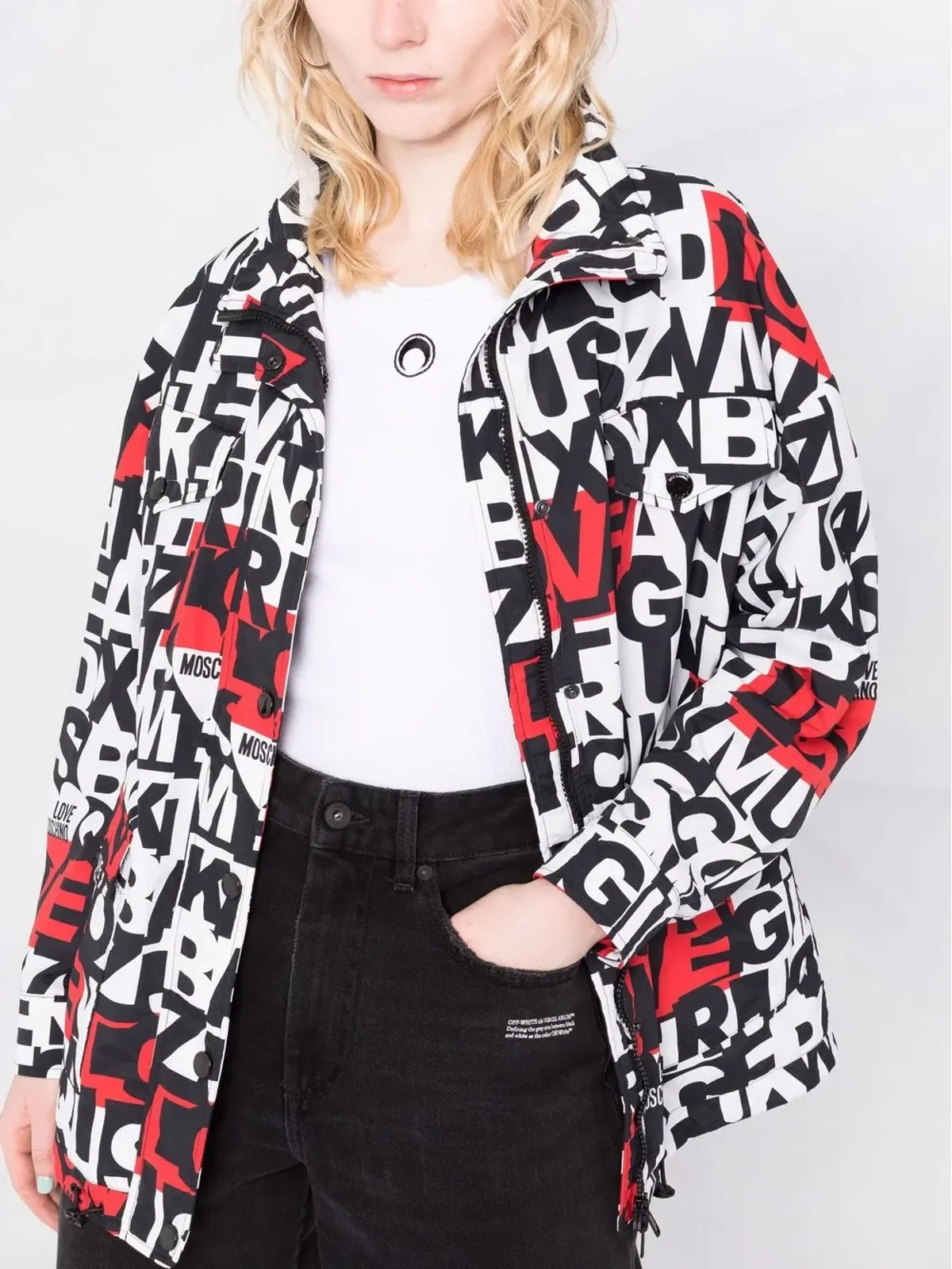 Love Moschino アルファベットプリントジャケット - 画像5