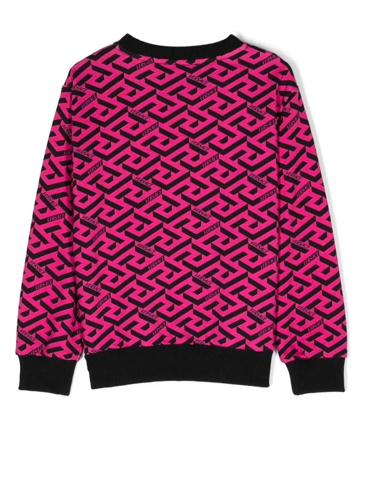 Versace Kids Greca-print コットン スウェットシャツ（ピンク） - 画像2