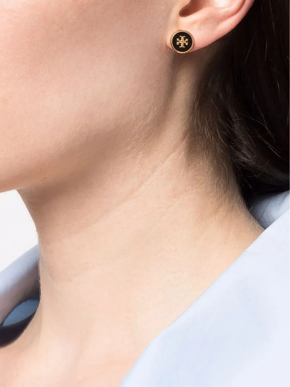 Tory Burch Kira エナメルスタッドピアス - ブラック - 画像2
