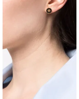 Tory Burch Kira エナメルスタッドピアス - ブラック - サムネイル2