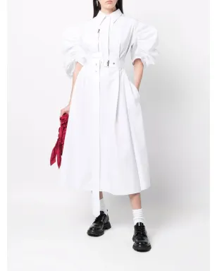 Alexander McQueen パフスリーブ ベルト付き コットン シャツドレス - サムネイル2
