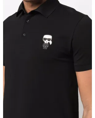Karl Lagerfeld ロゴパッチ ポロシャツ ブラック - サムネイル5