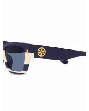 Tory Burch ストライプ柄フレームサングラス - サムネイル3