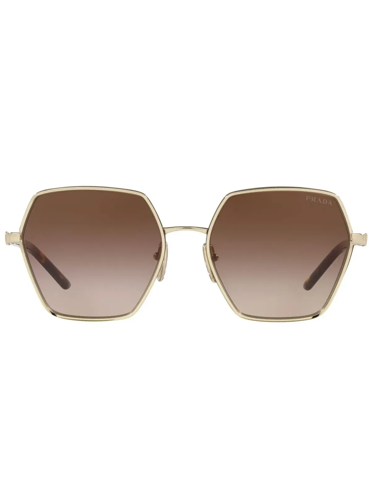 Prada Eyewear オーバサイズフレーム サングラス ゴールド - 画像1