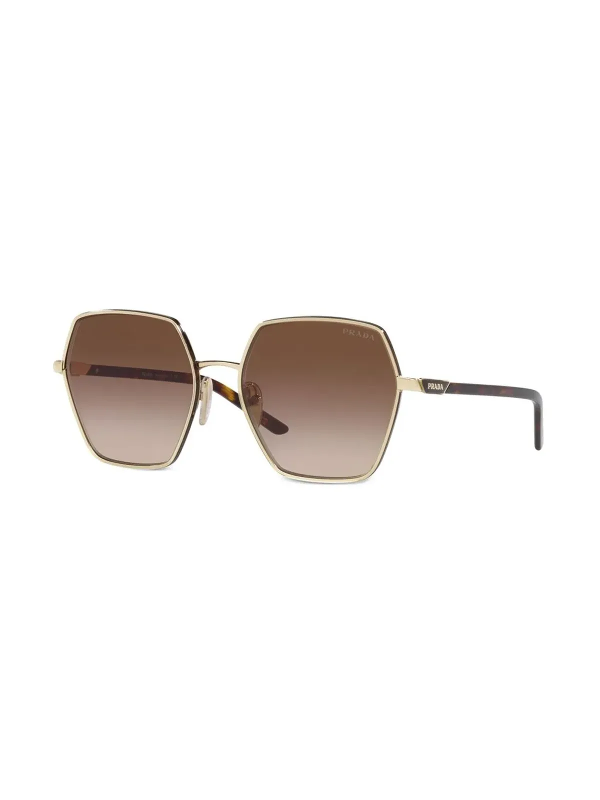 Prada Eyewear オーバサイズフレーム サングラス ゴールド - 画像2