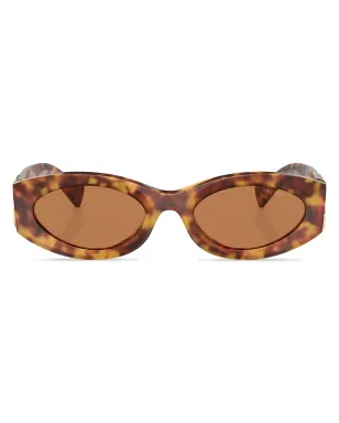 Miu Miu Eyewear グリーンべっ甲風 猫目サングラス - サムネイル1
