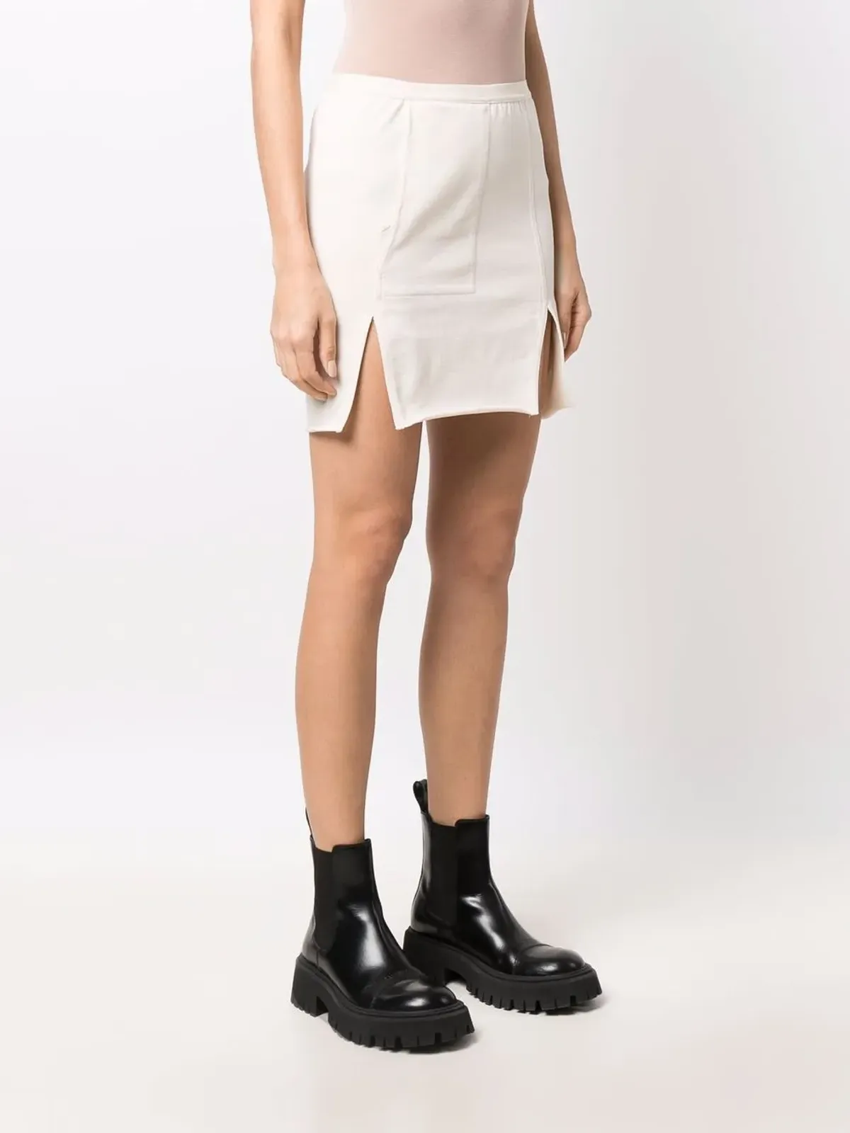 Rick Owens 前スリット入りミニスカート - 画像3