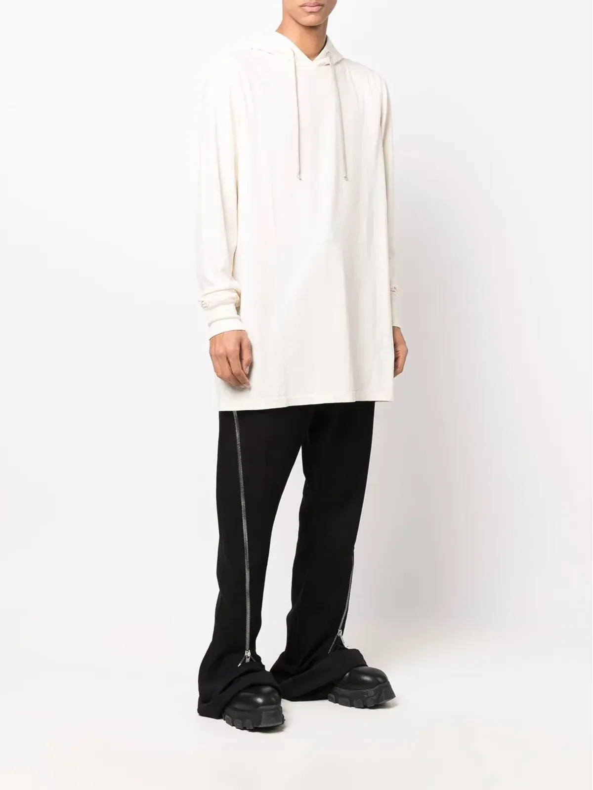 Rick Owens DRKSHDW ドローストリング付きプルオーバーフーディ - 画像3