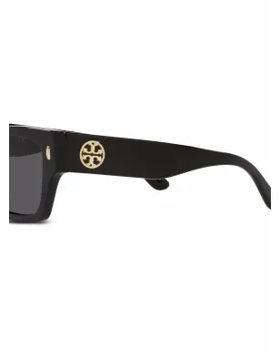Tory Burch ロゴプレート付きスクエアフレームサングラス - サムネイル3