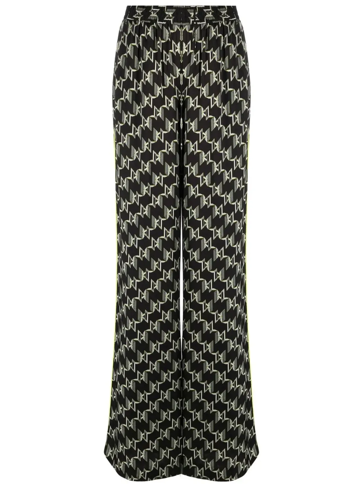 Karl Lagerfeld モノグラム柄ワイドレッグパンツ - ブラック - 画像1