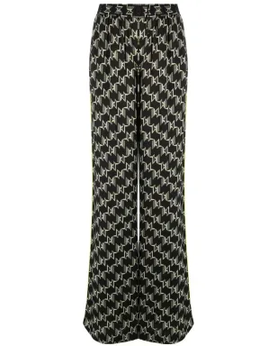 Karl Lagerfeld モノグラム柄ワイドレッグパンツ - ブラック - サムネイル1