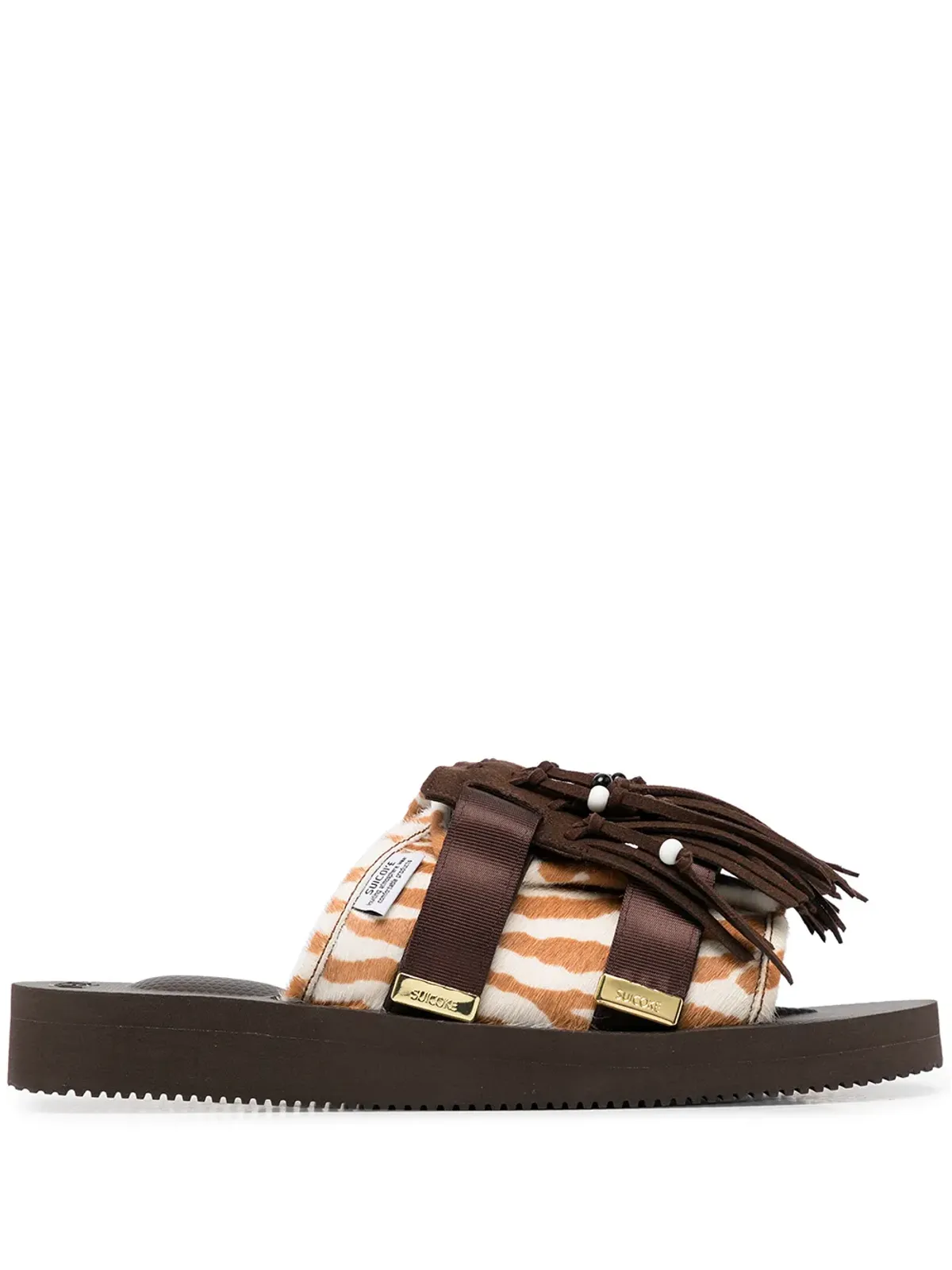 Suicoke HOTO プリント カーフヘア サンダル（ゼブラ柄） - 画像1