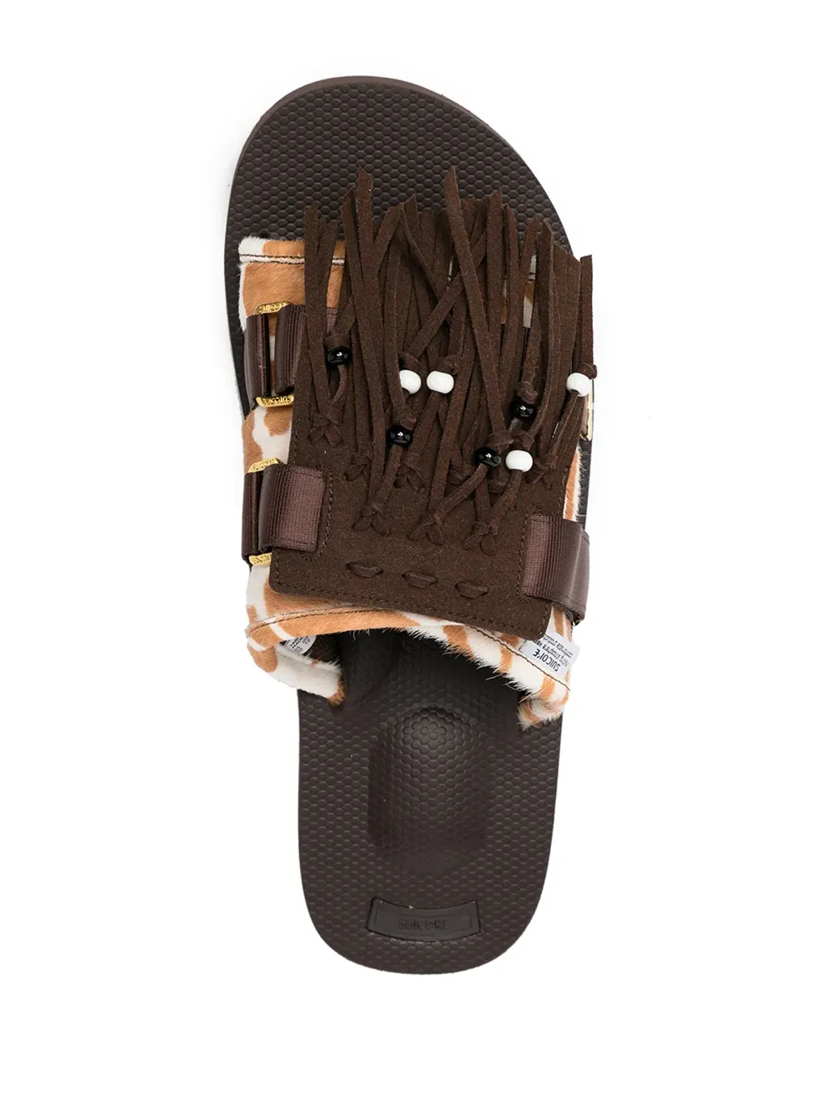 Suicoke HOTO プリント カーフヘア サンダル（ゼブラ柄） - 画像4