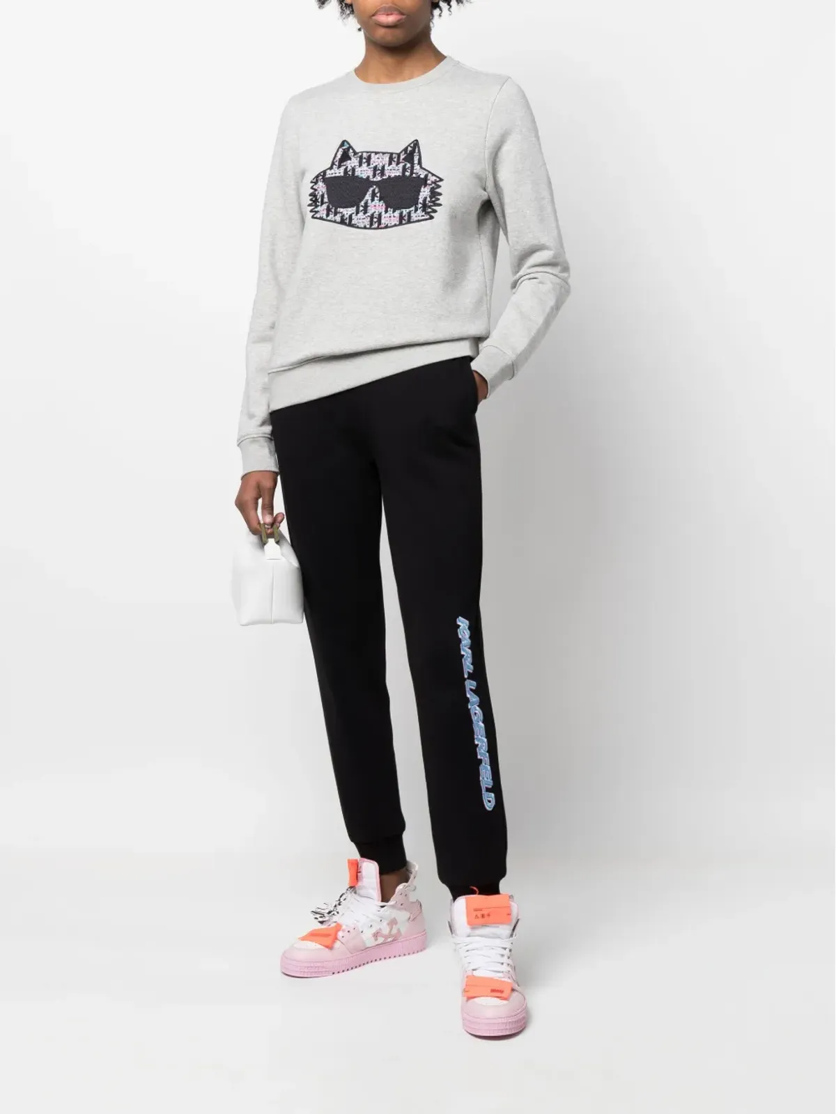 Karl Lagerfeld Future ロゴプリント トラックパンツ（ブラック） - 画像2