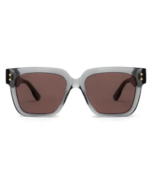 Gucci Eyewear ロゴプリント スクエアフレーム サングラス - グレー - サムネイル1