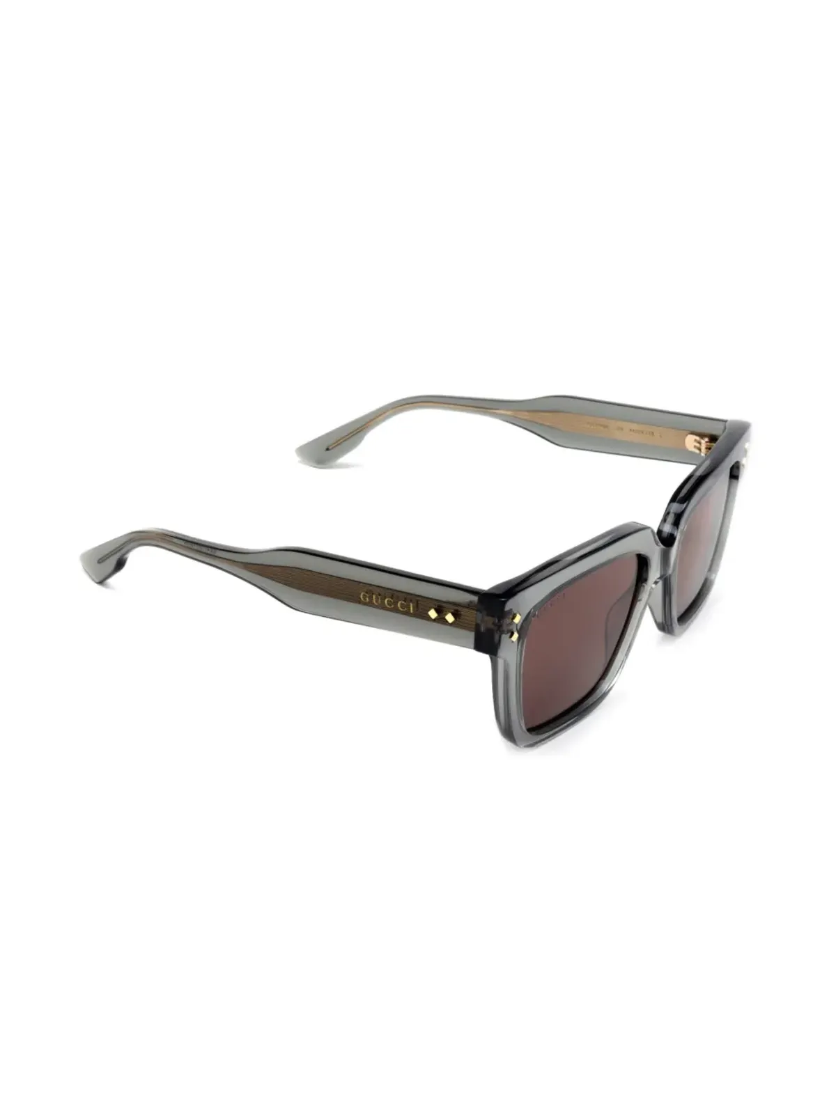 Gucci Eyewear ロゴプリント スクエアフレーム サングラス - グレー - 画像2