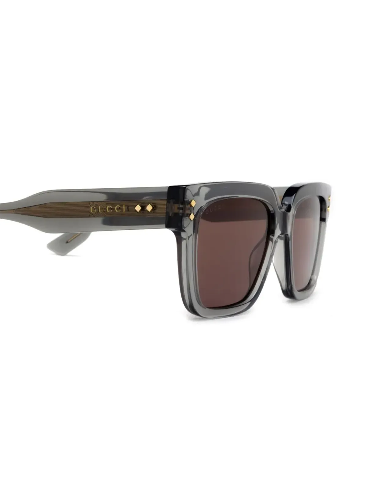 Gucci Eyewear ロゴプリント スクエアフレーム サングラス - グレー - 画像3