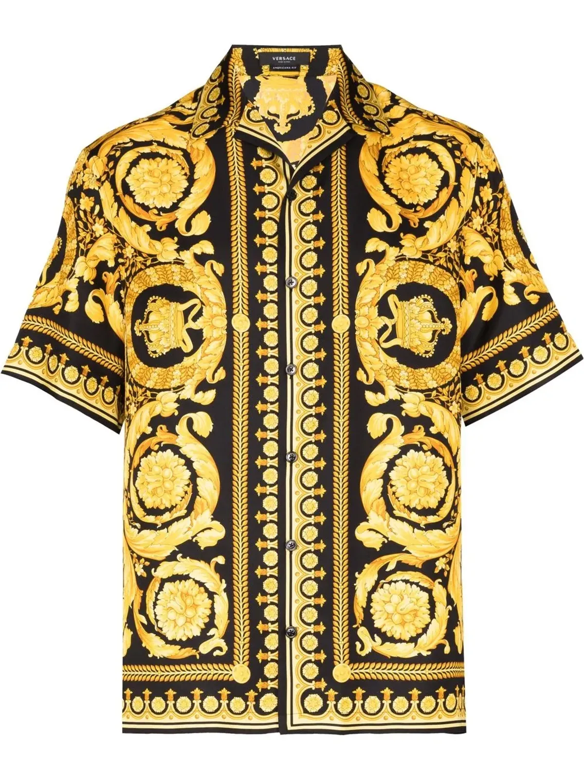 Versace バーロッコ・プリント シルクシャツ - イエロー - 画像1