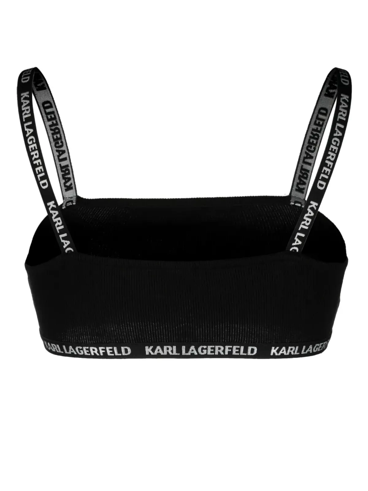 Karl Lagerfeld リブ編みロゴストラップ バンドゥブラ - 画像2