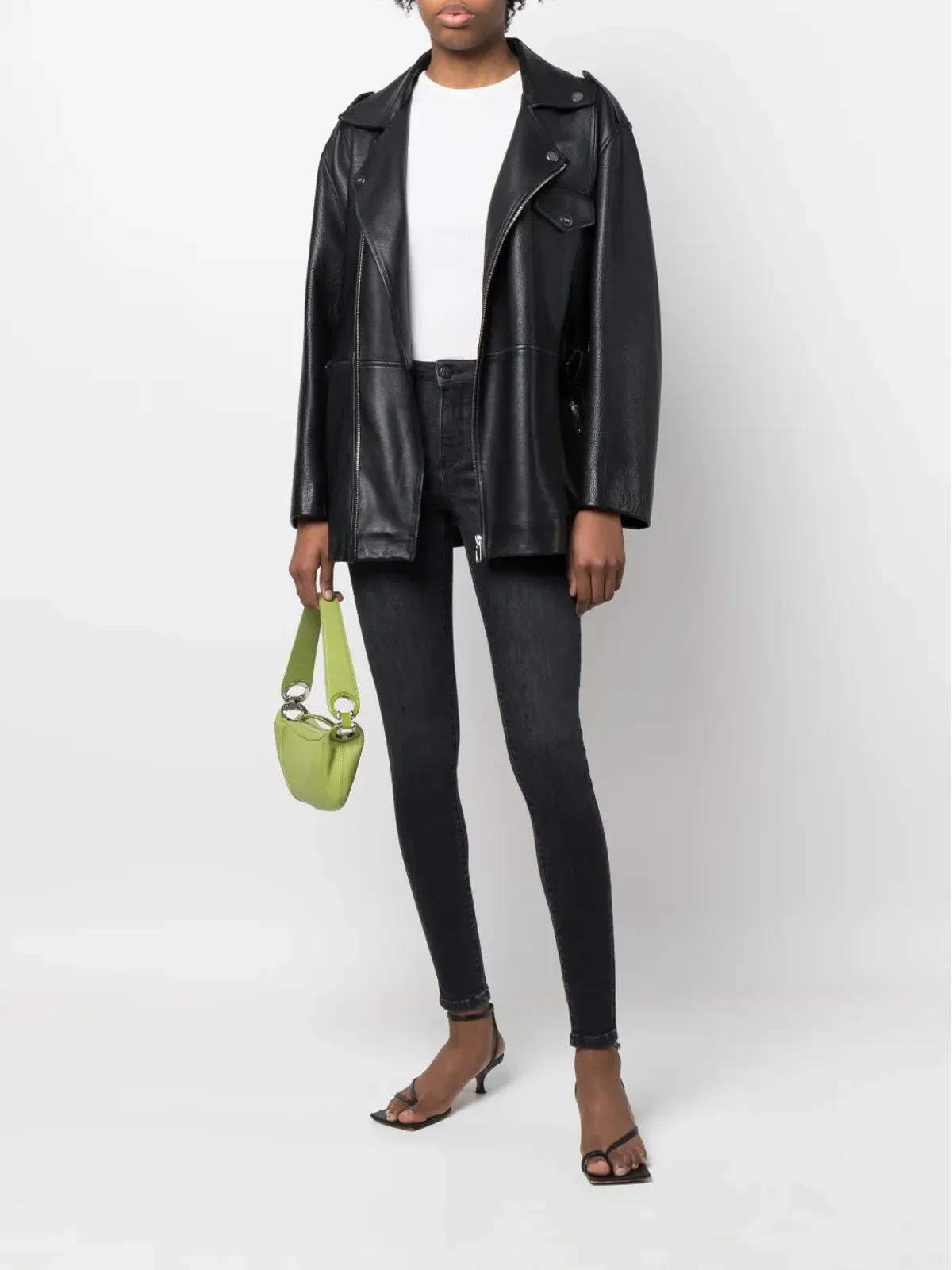 Karl Lagerfeld ロゴプリント スキニージーンズ（ブラック） - 画像2