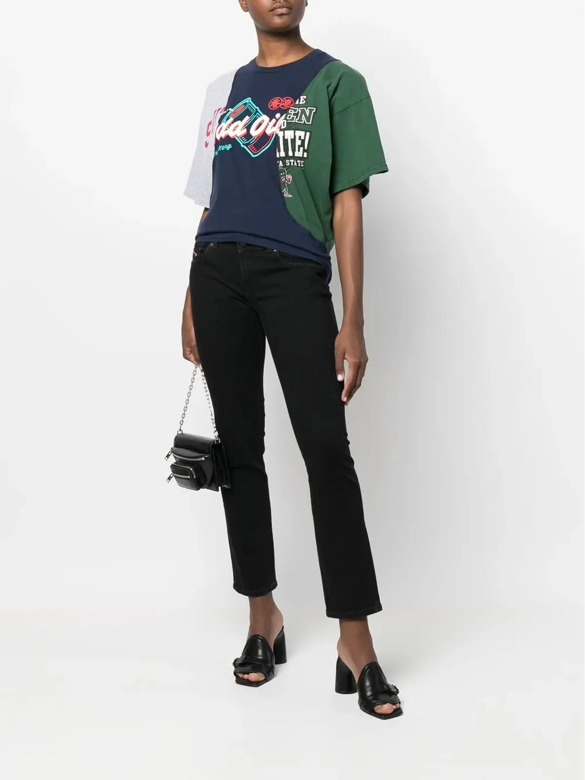 Diesel ローライズフレアクロップジーンズ - ブラック - 画像2