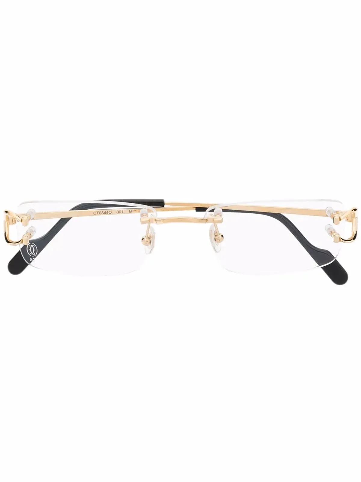 Cartier Eyewear スクエアフレーム眼鏡 - ゴールド - 画像1