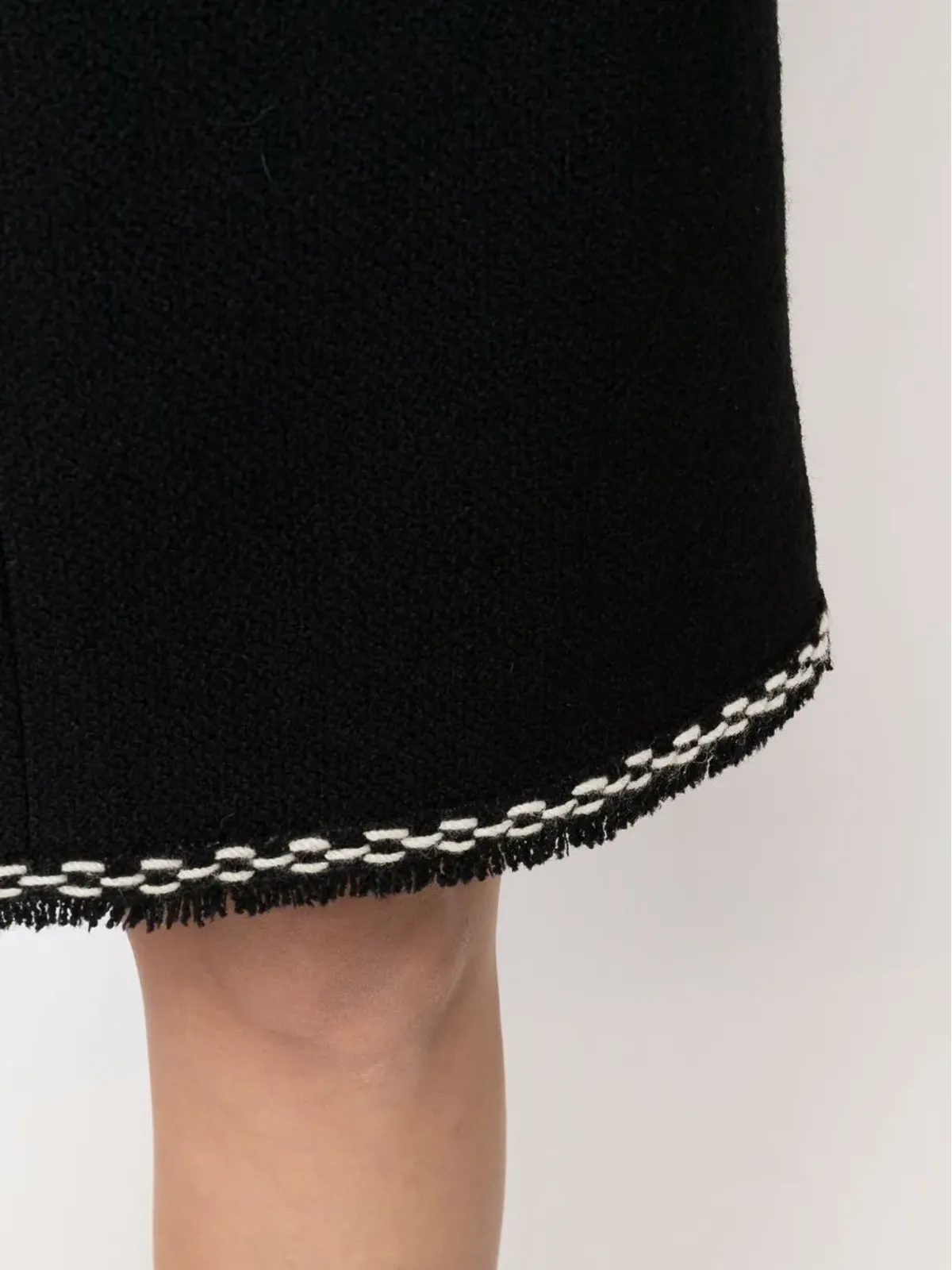 CHANEL Pre-Owned 2004 チェーンリンク刺繍入りAラインスカート - ブラック - 画像5