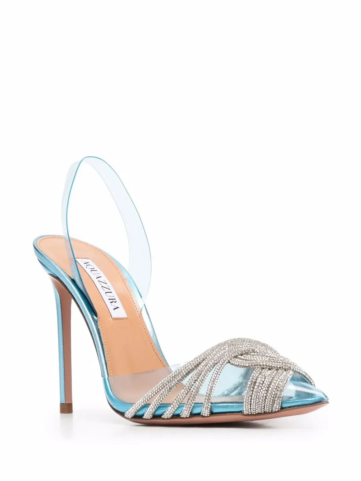 Aquazzura ラインストーン装飾のスリングバック・ストレットヒールパンプス - ブルー - 画像2