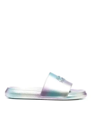 Alexander McQueen メタリックデボスドロゴ・スライド ブルー - サムネイル1