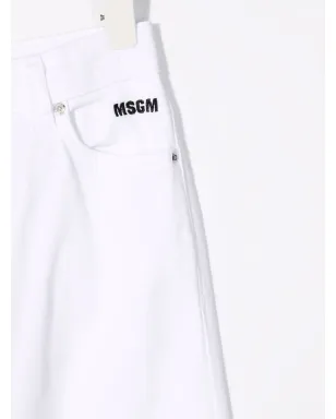 MSGM Kids ロゴプリント ワイドレッグジーンズ - サムネイル3