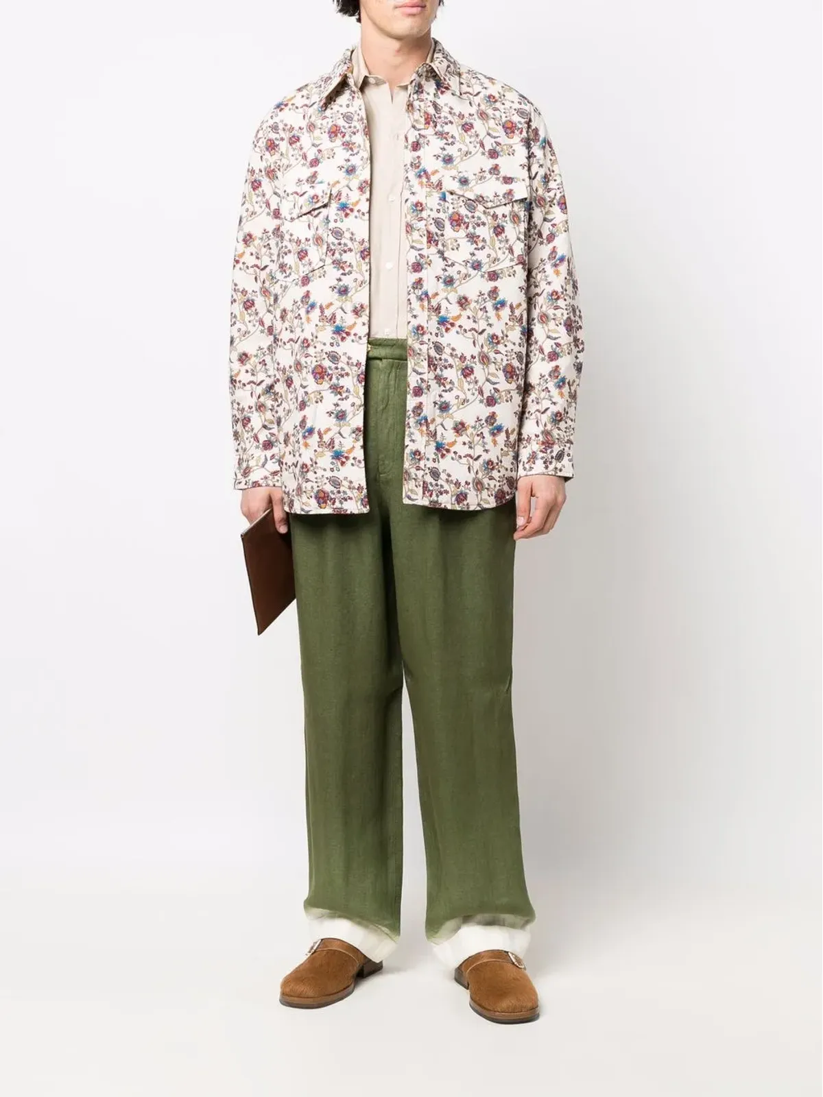 Nick Fouquet ワイドレッグ コントラストカフパンツ - 画像2