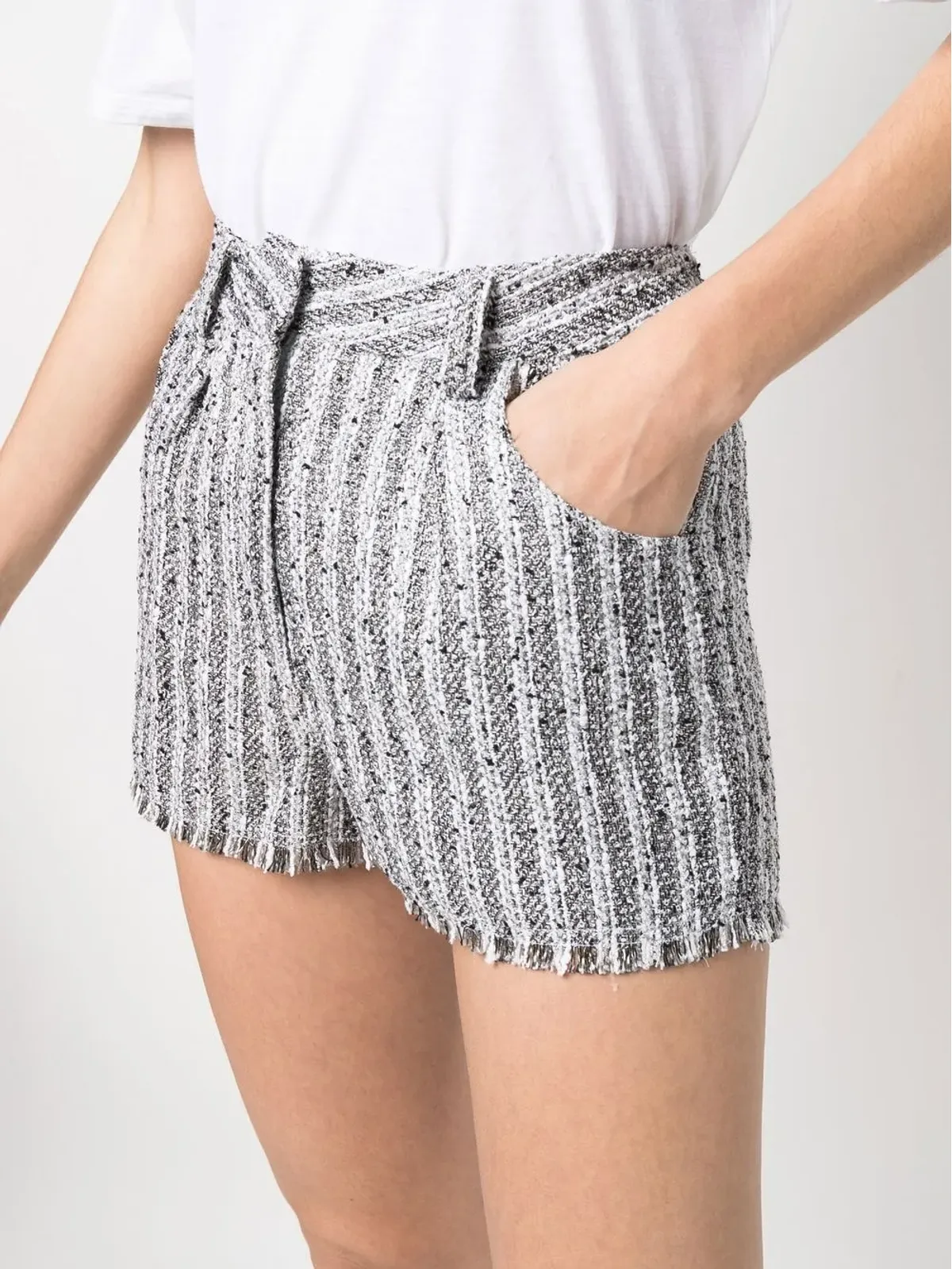 IRO Honza striped shorts - Black - 画像5