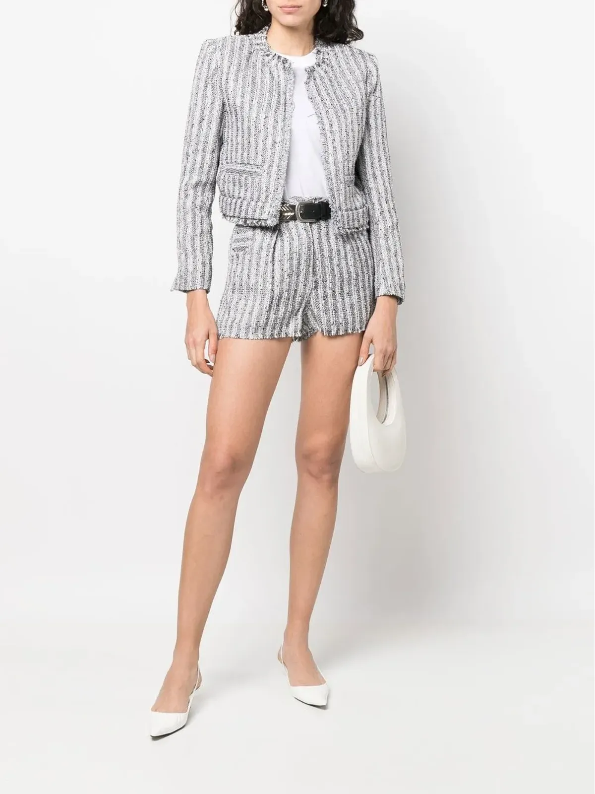 IRO Honza striped shorts - Black - 画像2