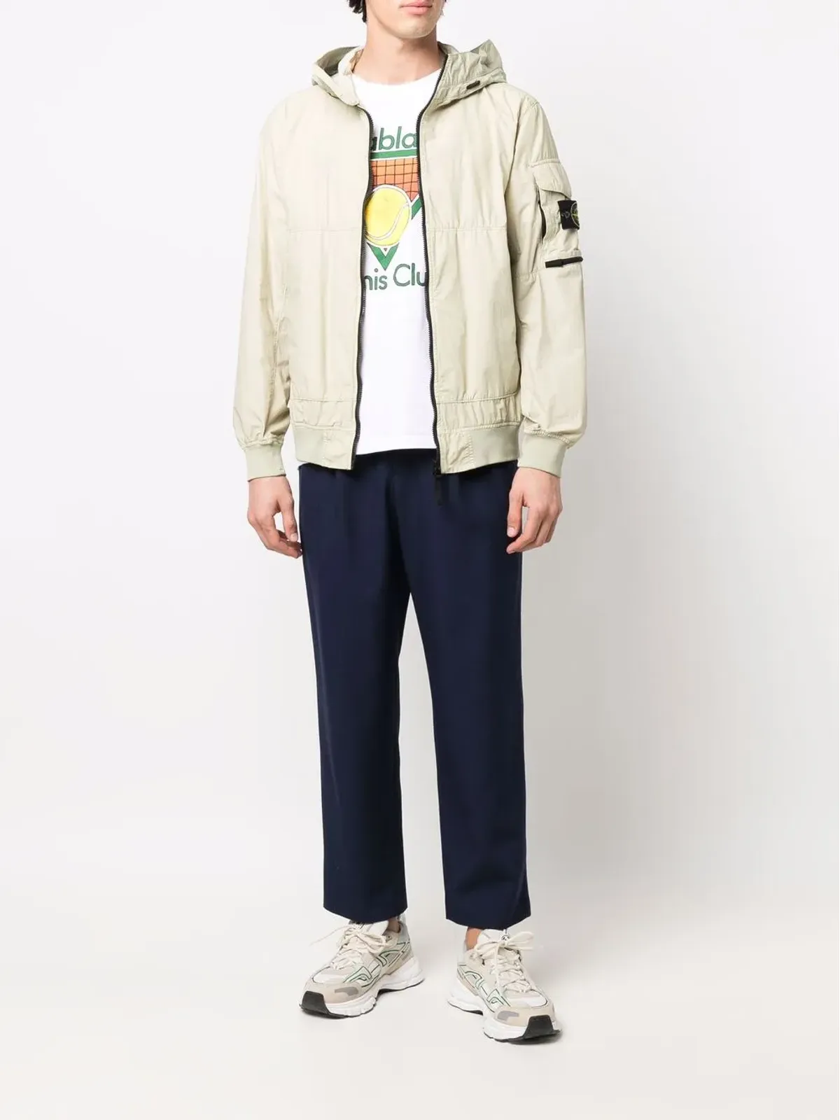 Stone Island コンパスバッジ付き軽量フーデッドジャケット - 画像2