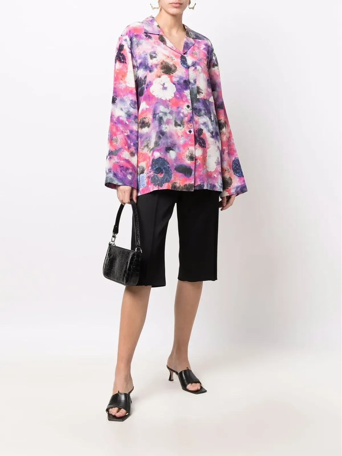 Alexander McQueen 花柄プリント シルクシャツ - 画像2