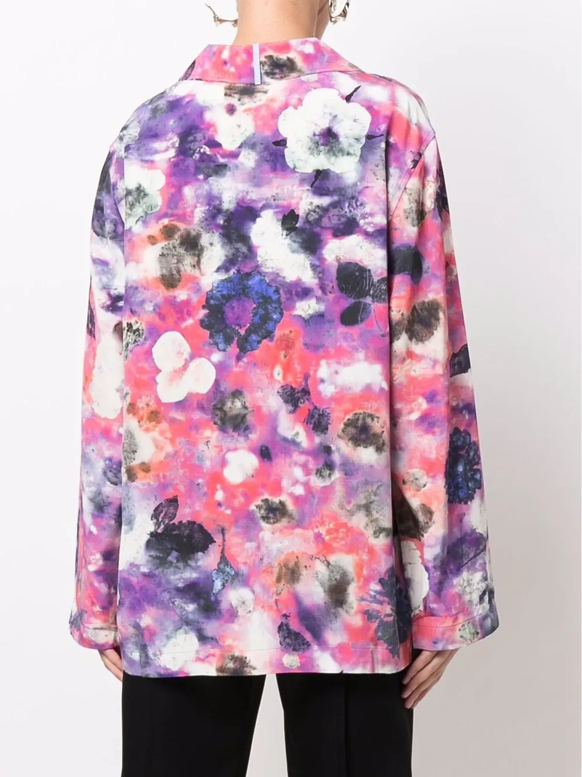 Alexander McQueen 花柄プリント シルクシャツ - 画像4
