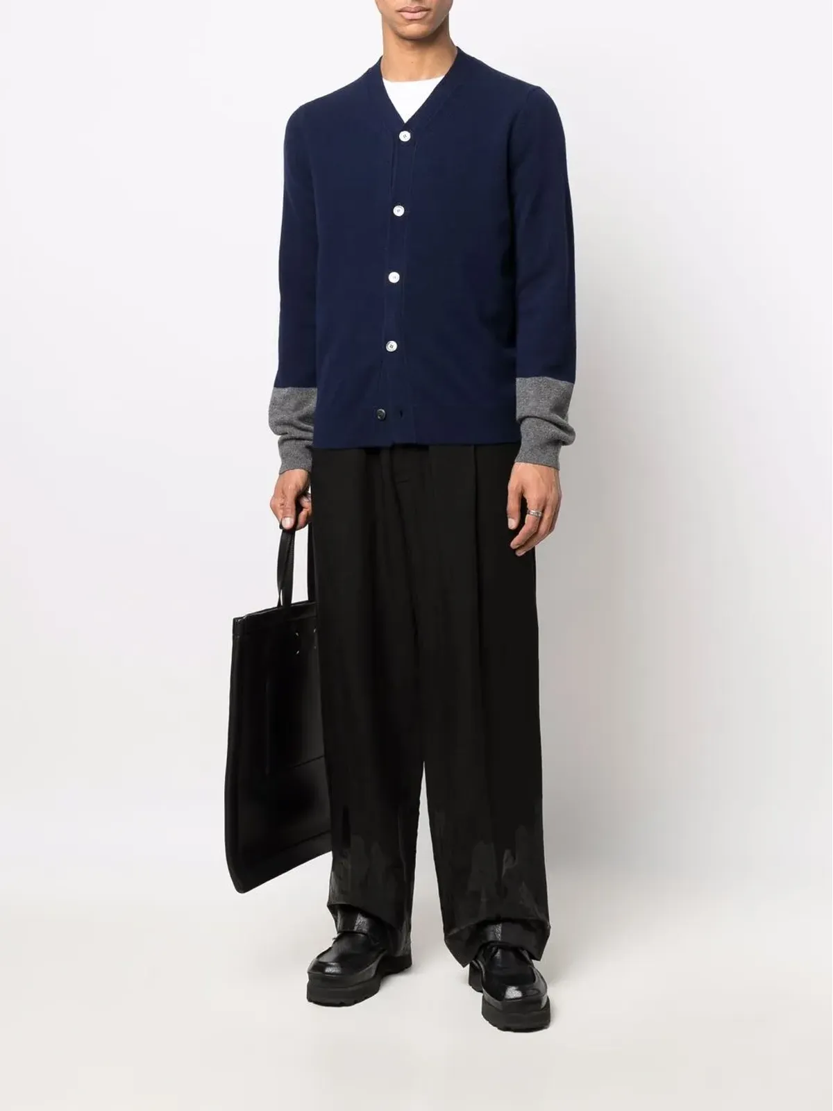 Comme Des Garçons Shirt Vネック ウールカーディガン - 画像2