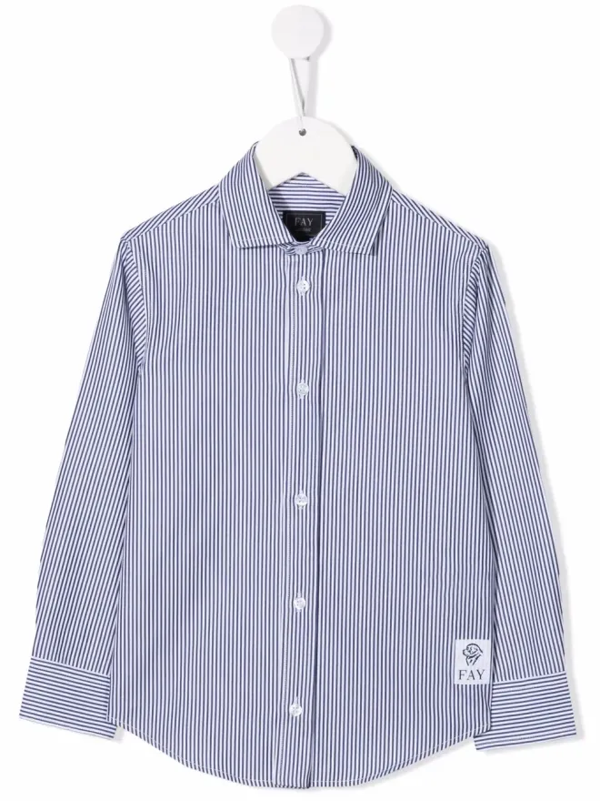 Fay Kids Fay Kids ストライププリントシャツ - ホワイトの商品画像
