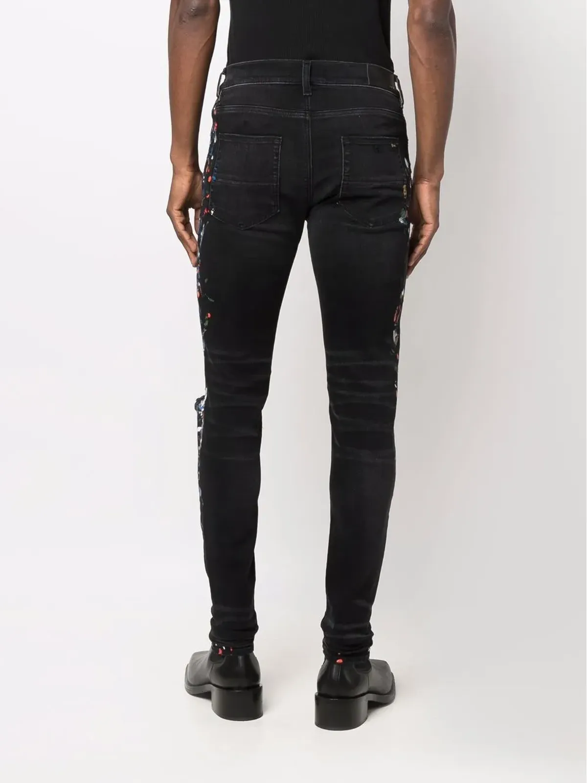 AMIRI ペイントプリント・ダメージ加工スキニージーンズ - 画像4