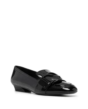Ferragamo ブラックのバックルディテール レザー ローファー - サムネイル2