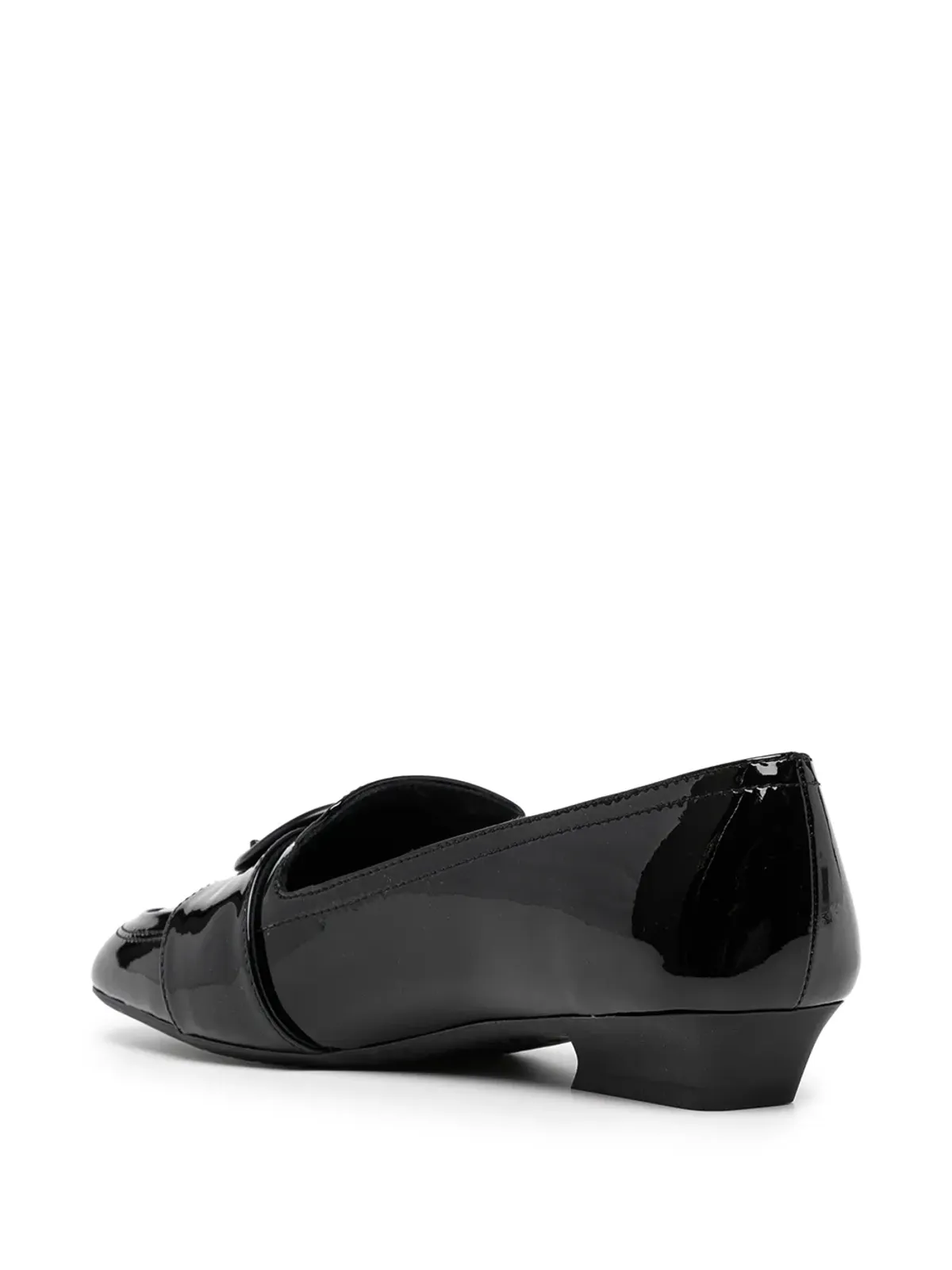 Ferragamo ブラックのバックルディテール レザー ローファー - 画像3